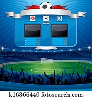 Empty Soccer Scoreboard. Empty Soccer Scoreboard.