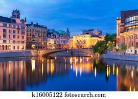 Evening scenery of Stockholm, Sweden Evening scenery of Stockholm, Sweden
