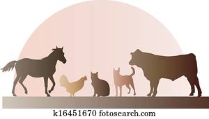 Farm Animals Silhouettes Farm Animals Silhouettes