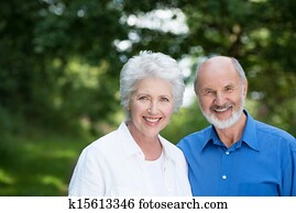 feliz, sano, pareja mayor