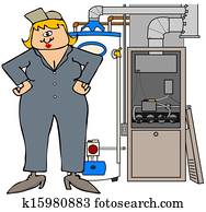 Female HVAC technician Female HVAC technician