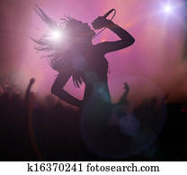 Female singer silhouette Female singer silhouette