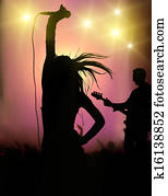 Female singer silhouette Female singer silhouette
