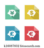 flat paper  currency exchange