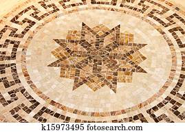 Floor star mosaic