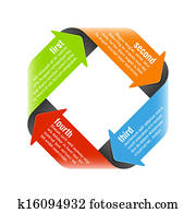 Four steps process arrows Four steps process arrows