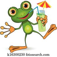 Frog and cocktail Frog and cocktail