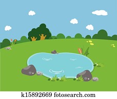 frühling, teich frühling, teich