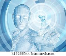 Future technology 3D app concept