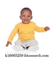 förtjusande, afrikansk, baby sitta, golvbeläggningen