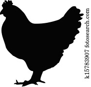 galinha, silueta