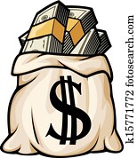 geldtasche, mit, dollarzeichen geldtasche, mit, dollarzeichen
