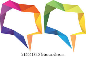 geometric speech bubbles, vector
