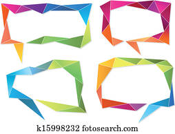 geometric speech bubbles, vector