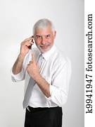 gerente vendas, falando telefone móvel