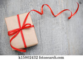Gift box with red bow