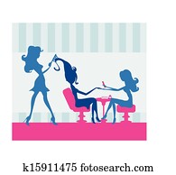 girl in a beauty salon, manicure and hairdresser girl in a beauty salon, manicure and hairdresser