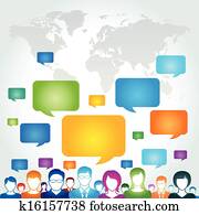 Global communication network concep