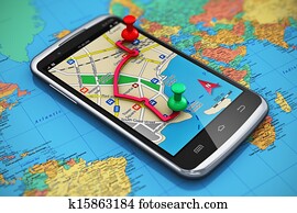 GPS navigation, travel and tourism concept GPS navigation, travel and tourism concept