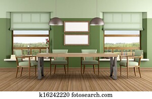 Green Dining room Green Dining room