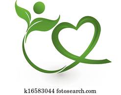 Green nature illustration logo