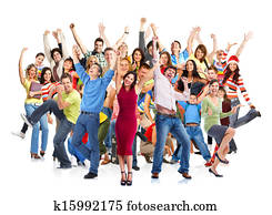 Group of happy people. Christmas party.