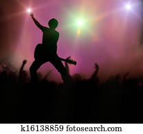 guitarist at rock concert guitarist at rock concert