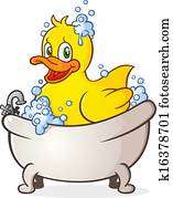 gummi ducka, luftbubbla bada, tecknad film