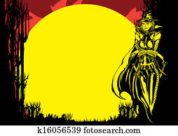 Halloween flyer with Witch