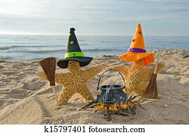 Halloween starfish on the beach Halloween starfish on the beach