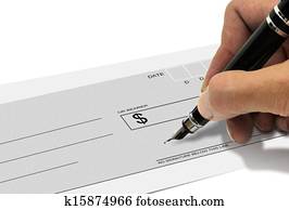 Hand Signing Cheque with Pen