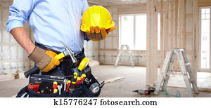 Handyman with a tool belt. Handyman with a tool belt.