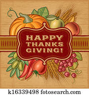 Happy Thanksgiving Retro Card Happy Thanksgiving Retro Card