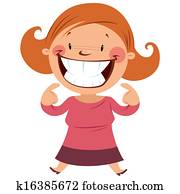 Happy woman smiling showing her smile and teeth Happy woman smiling showing her smile and teeth