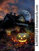 Haunted house halloween pumpkins Haunted house halloween pumpkins
