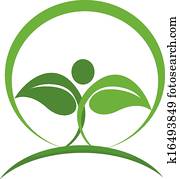 Health nature logo vector