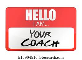 hello I am your coach tag illustration design hello I am your coach tag illustration design