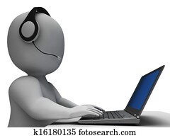 Helpdesk Hotline Operator Shows Call Center Helpdesk Hotline Operator Shows Call Center