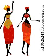 hermoso, mujer africana, en, traje tradicional