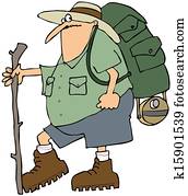 Hiker with a backpack Hiker with a backpack
