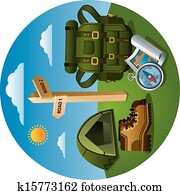 hiking, turismo, ícone