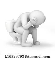 hombre, en, un, servicio