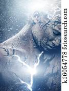 homem, com, conceitual, espiritual, arte corpo