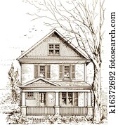 House with front porch House with front porch