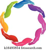 hände, unterstützung, logo