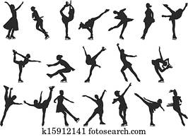 Ice skating silhouette Ice skating silhouette