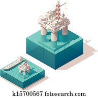 Isometric oil platform Isometric oil platform