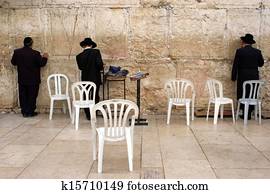 judeu, rezar, em, a, parede ocidental, em, jerusalém, israel