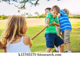 Kids playing Tug of War Kids playing Tug of War
