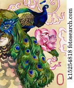 king of peacocks watercolor king of peacocks watercolor